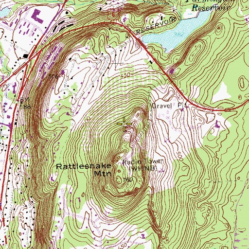 Topographic Map of WTIC-TV (Hartford), CT