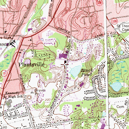 Topographic Map of WNTY-AM (Southington), CT