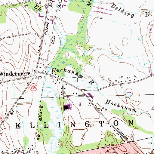 Topographic Map of WCTF-AM (Vernon), CT