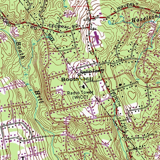 Topographic Map of WSHU-FM (Fairfield), CT