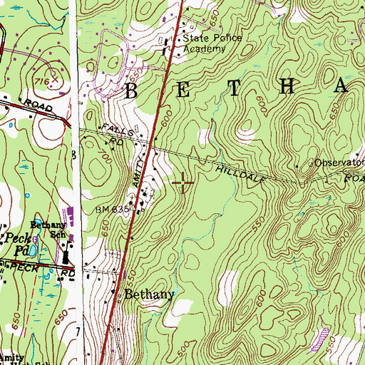 Topographic Map of Town of Bethany, CT