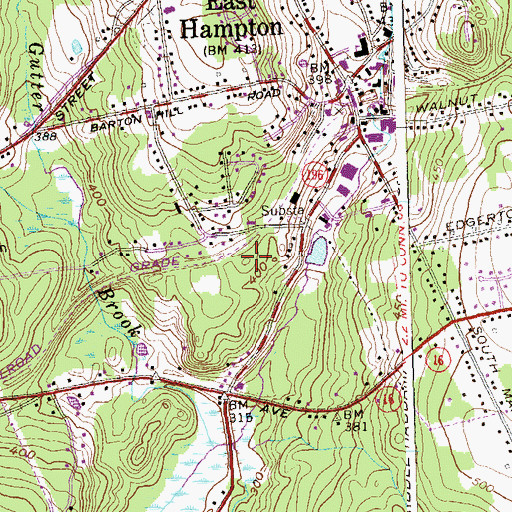 Topographic Map of Town of East Hampton, CT