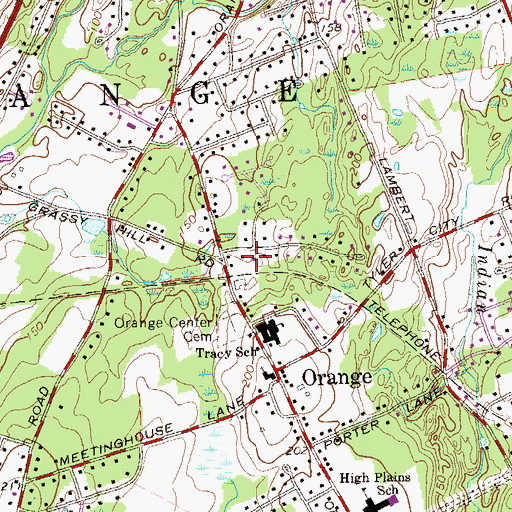 Topographic Map of Town of Orange, CT