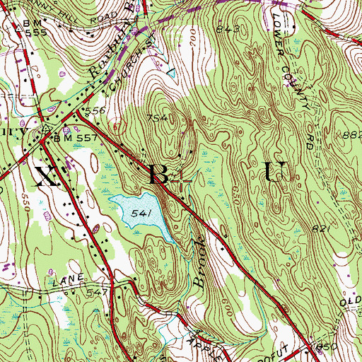 Topographic Map of Town of Roxbury, CT