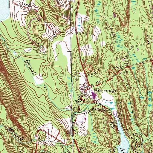 Topographic Map of Town of Sherman, CT