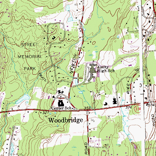 Topographic Map of Town of Woodbridge, CT