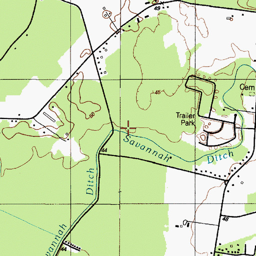 Topographic Map of Savannah Ditch, DE