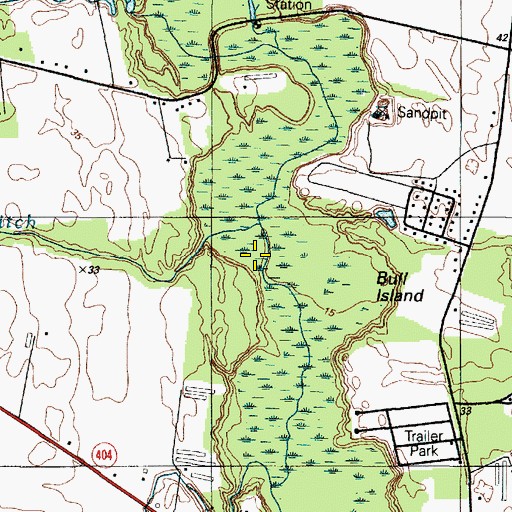 Topographic Map of Ake Ditch, DE