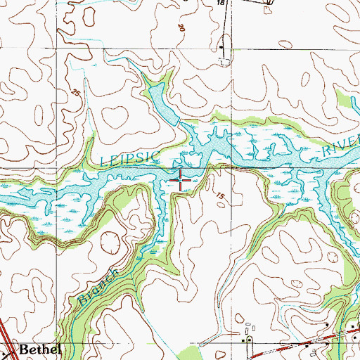 Topographic Map of Alston Branch, DE