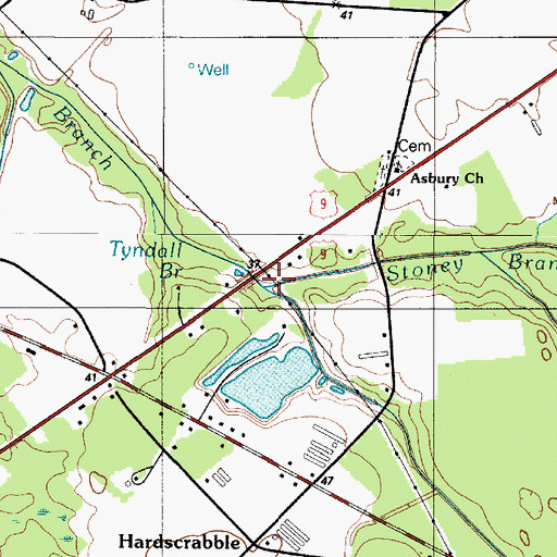 Topographic Map of Asketum Branch, DE