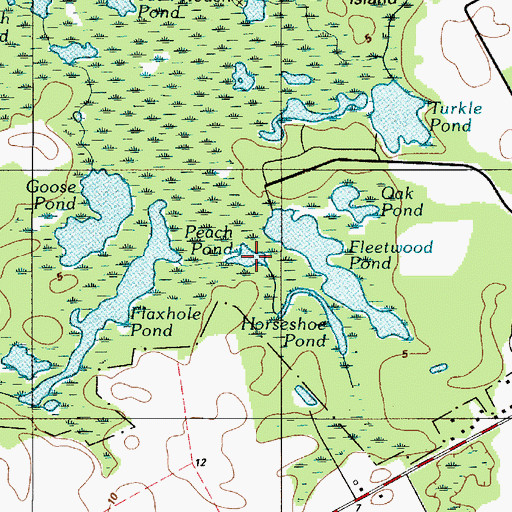 Topographic Map of Peach Pond, DE