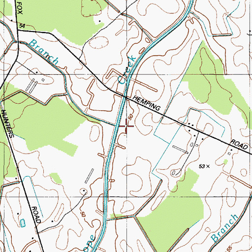 Topographic Map of Beaverdam Branch, DE