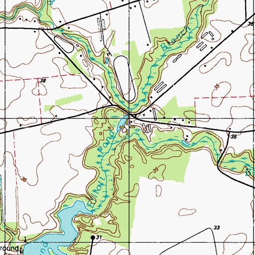 Topographic Map of Beaverdam Branch, DE
