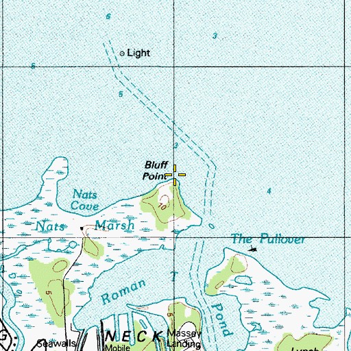 Topographic Map of Bluff Point, DE