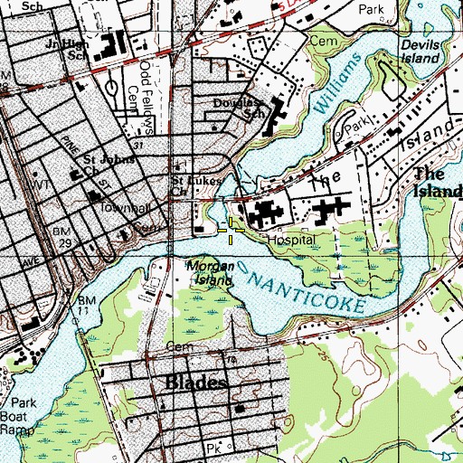 Topographic Map of Clear Brook, DE