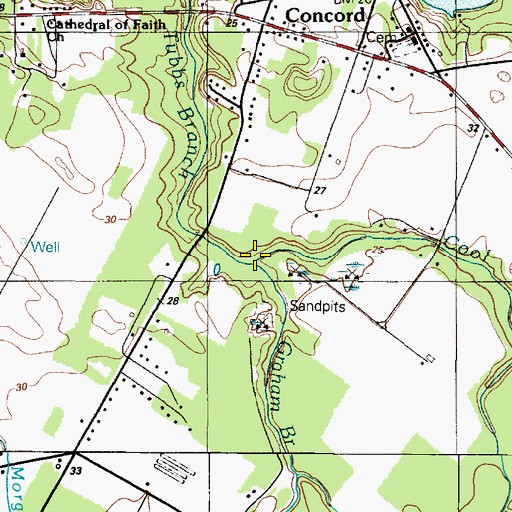 Topographic Map of Cool Branch, DE