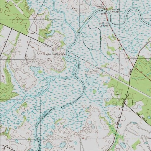 Topographic Map of Corks Point Ditch, DE
