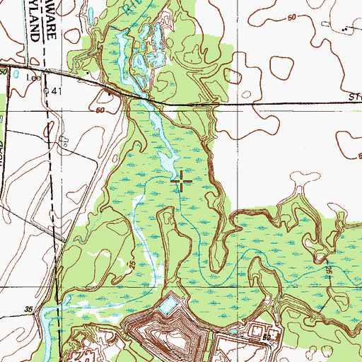 Topographic Map of Cow Marsh Creek, DE