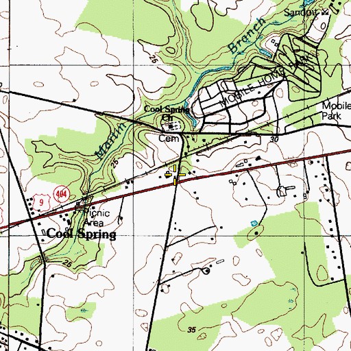 Topographic Map of Drawbridge School, DE