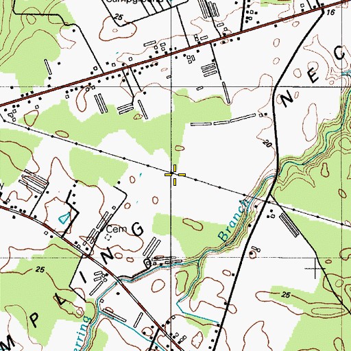Topographic Map of Dumpling Neck, DE