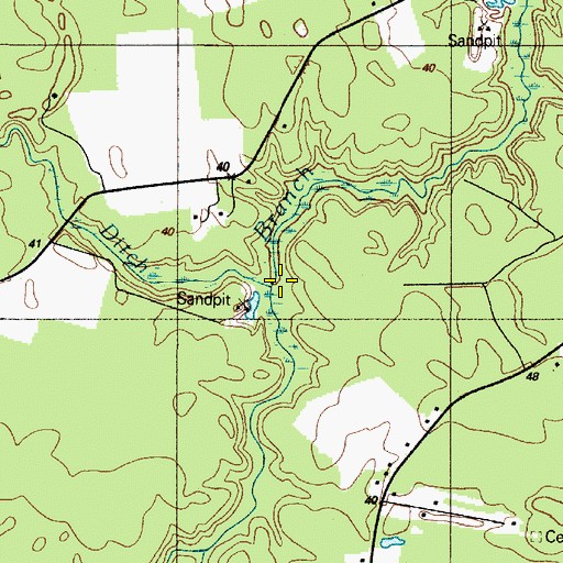 Topographic Map of Dutton Ditch, DE