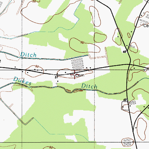 Topographic Map of Epworth Fellowship Church, DE