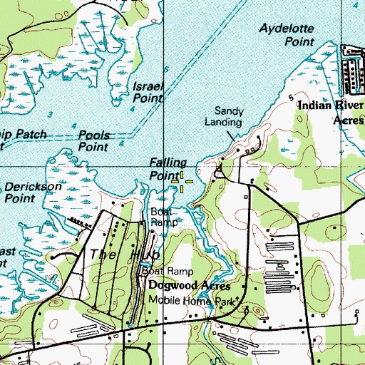 Topographic Map of Falling Point, DE