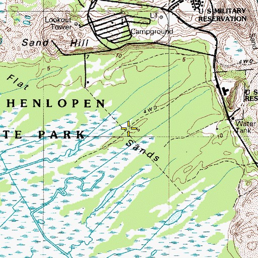 Topographic Map of Flat Sands, DE