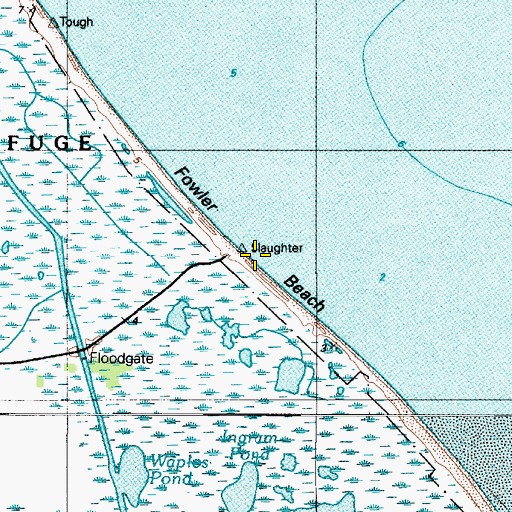 Topographic Map of Fowler Beach, DE