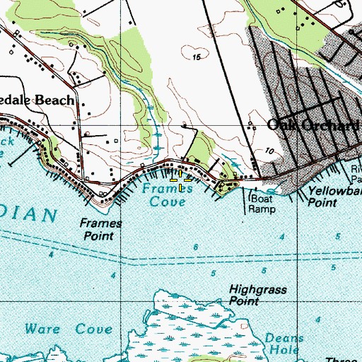 Topographic Map of Frames Cove, DE
