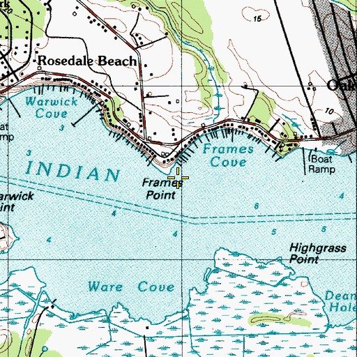 Topographic Map of Frames Point, DE