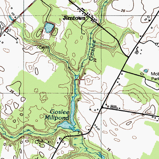 Topographic Map of Goslee Creek, DE