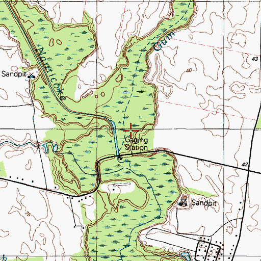 Topographic Map of Gum Branch, DE