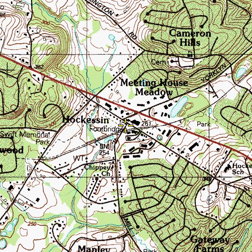 Topographic Map of Hockessin, DE