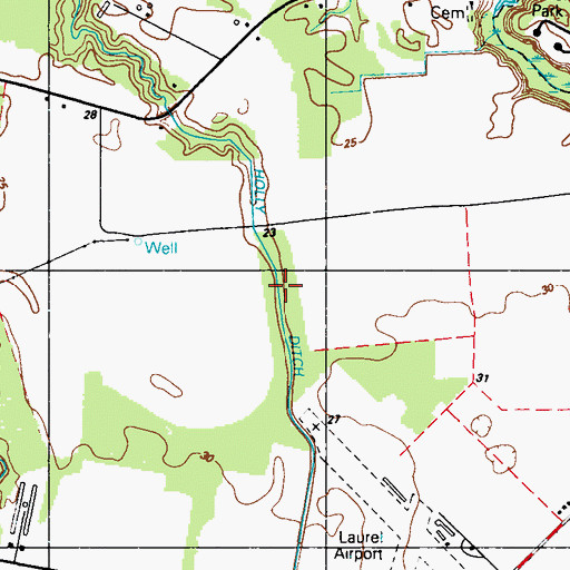 Topographic Map of Holly Ditch, DE