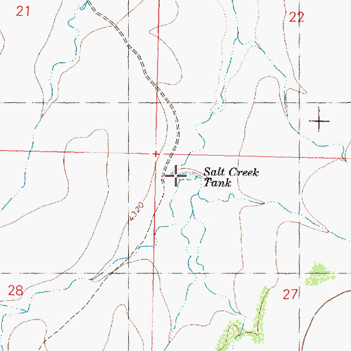 Topographic Map of Salt Creek Tank, AZ