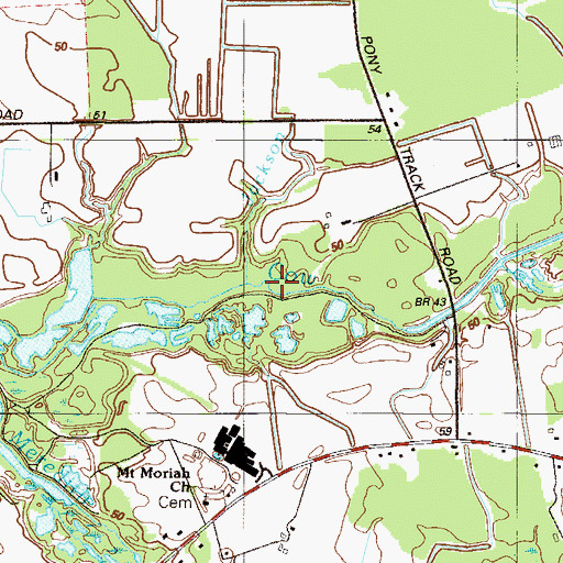 Topographic Map of Jackson Prong, DE