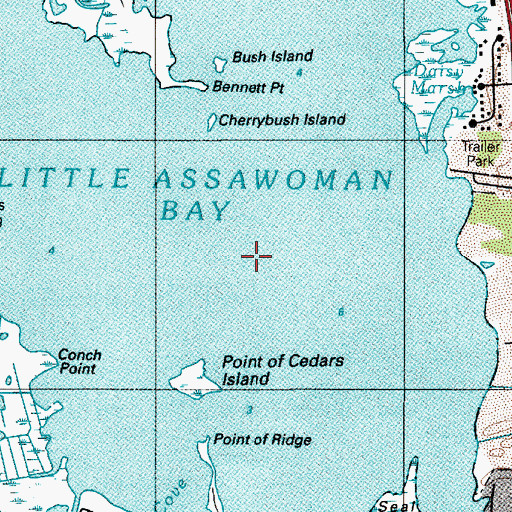Topographic Map of Little Assawoman Bay, DE