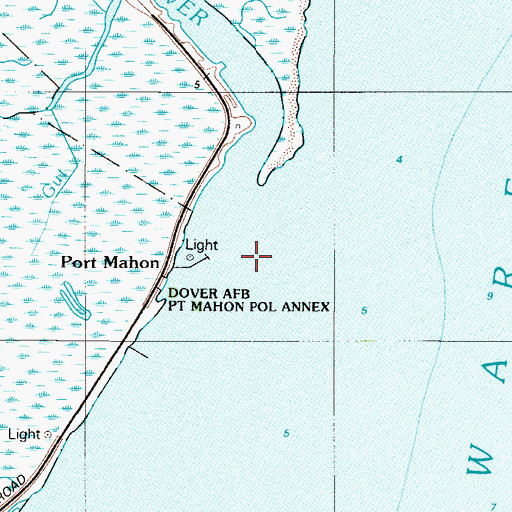 Topographic Map of Mahon River, DE