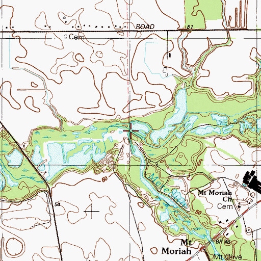 Topographic Map of Meredith Branch, DE
