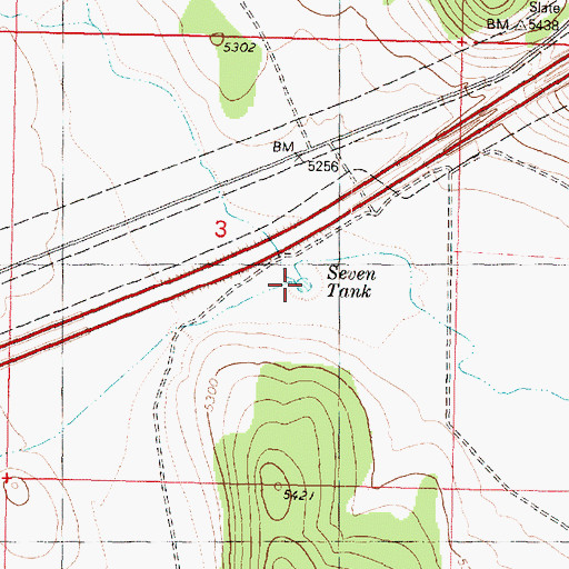 Topographic Map of Seven Tank, AZ