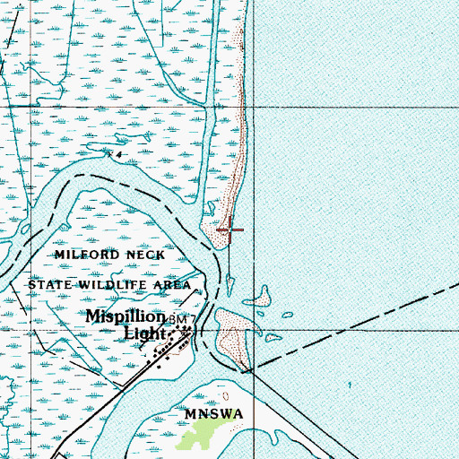 Topographic Map of Mispillion River, DE
