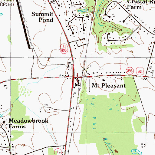 Topographic Map of Mount Pleasant, DE