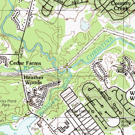 Topographic Map of Muddy Run, DE