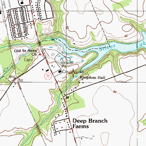 Topographic Map of Noxontown Lake, DE