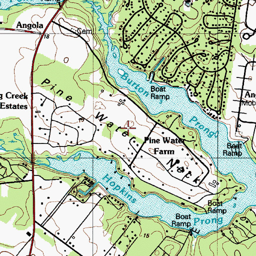 Topographic Map of Pine Water Neck, DE