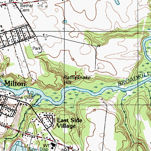 Topographic Map of Rattlesnake Hill, DE
