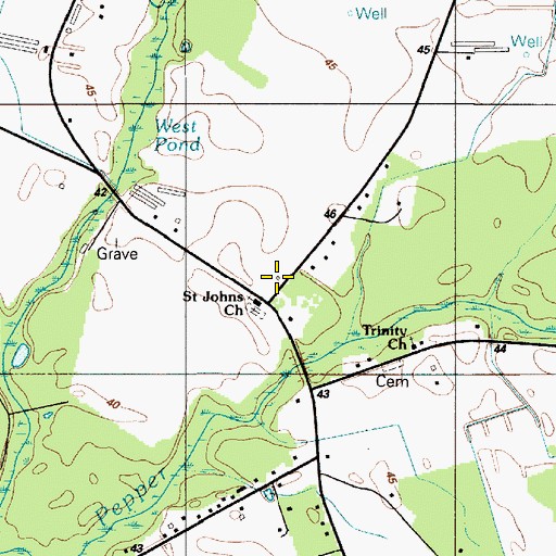 Topographic Map of Ross Point School, DE