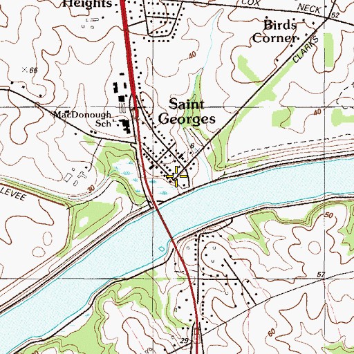 Topographic Map of Saint Georges, DE