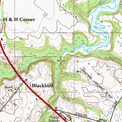 Topographic Map of Sandom Branch, DE